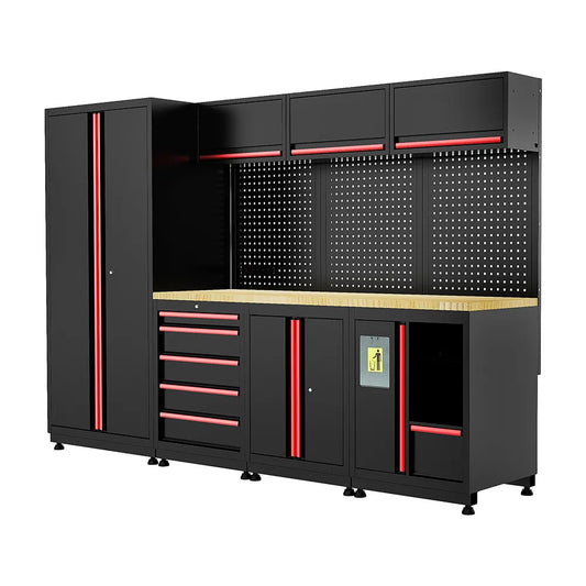 GATMATIC GWS-141C Garage Cabinet Set & Wooden Workbench