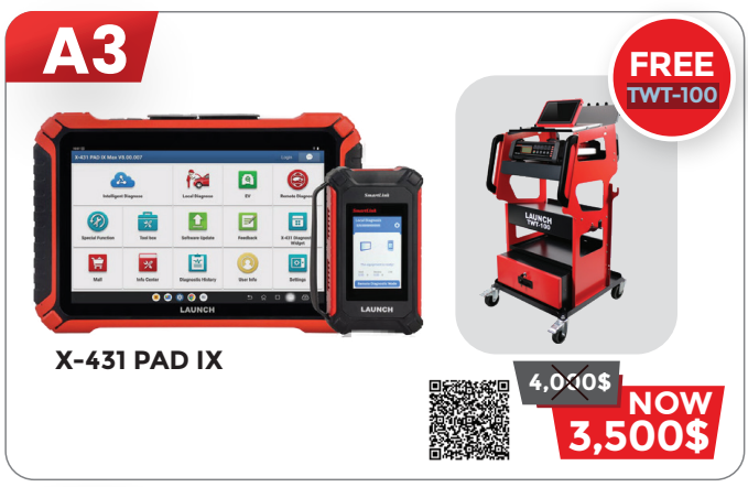 LAUNCH A3 X-431 PAD IX LINK + TWT-100 (Q4 2026)
