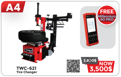 LAUNCH A4 TWC-621 TIRE CHANGER + Millennium 90 PRO (Q4 2026)