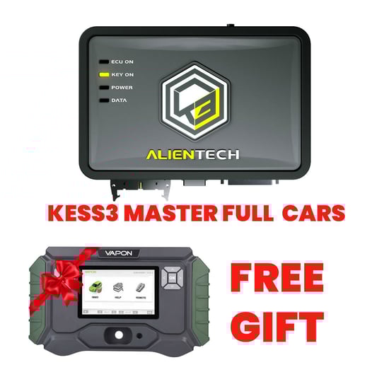 ALIENTECH Kess3 Device + Full Car Package Master + Gift (Vapon VP996 Key Programming Tool Device)