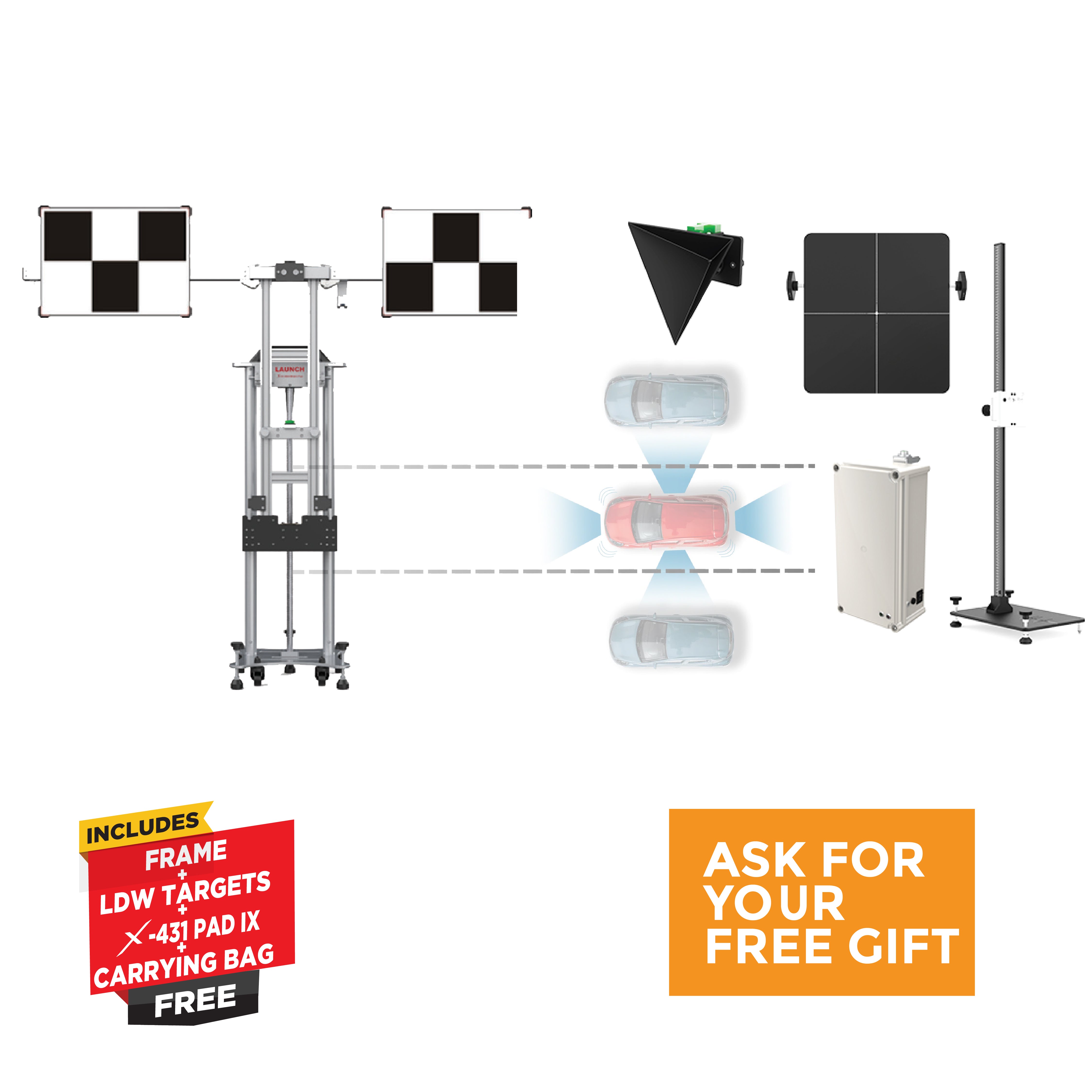 Launch X-431 ADAS MOBILE PLUS + LDW TARGETS + X-431 PAD IX + Carrying Bag