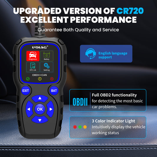 UDIAG CR720 OBDII Scanner Car Code Reader For All Cars