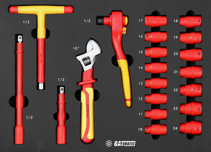 GATMATIC GITT094 - HIGH-END TOOL TROLLEY WITH 94 PCS INSULATED TOOLS