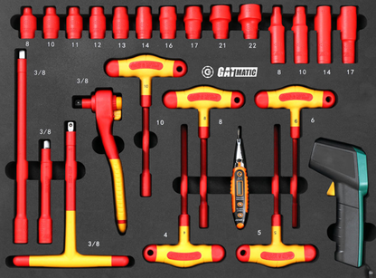 GATMATIC GITT094 - HIGH-END TOOL TROLLEY WITH 94 PCS INSULATED TOOLS