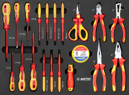 GATMATIC GITT094 - HIGH-END TOOL TROLLEY WITH 94 PCS INSULATED TOOLS
