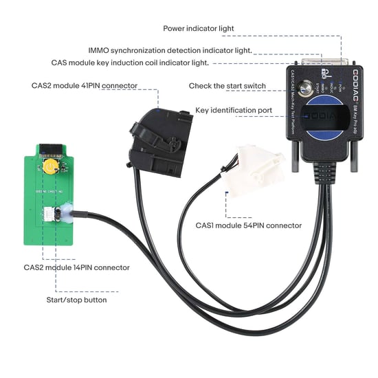 GODIAG BMW CAS1 / CAS2 Mech-Key Test Platform Detect CAS & Key Synchronization