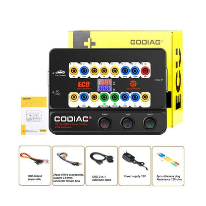 GODIAG GT100 + New Generation Auto Tools OBD II Break Out Box ECU Connector