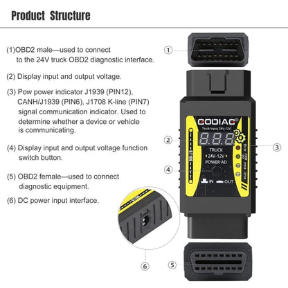 GODIAG GT106 24V to 12V Heavy Duty Truck Converter