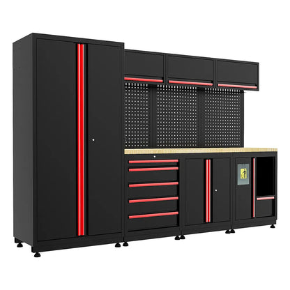 GATMATIC GWS-141C Garage Cabinet Set & Wooden Workbench
