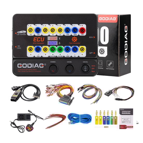Godiag GT100 Plus Gpt Enet Doip 24V-12V Auto Tools OBD II Break Out Box ECU Connector