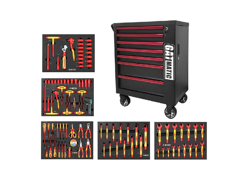 GATMATIC GITT094 - HIGH-END TOOL TROLLEY WITH 94 PCS INSULATED TOOLS