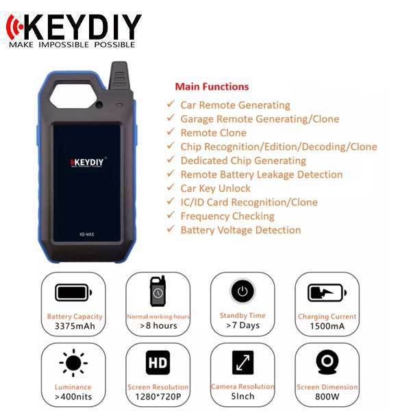 KEYDIY KD-MAX Key Tool & Remote Generator Device with KD-MATE Toyota Key Programmer Bundle