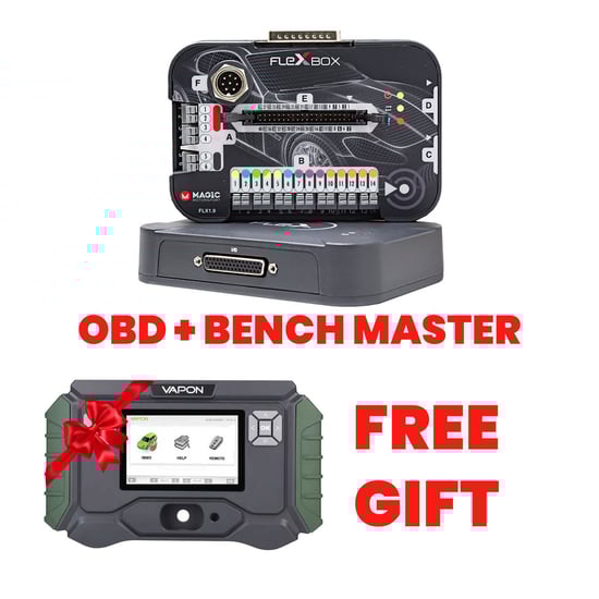 MAGIC FLEX ECU (cars, vans, bikes) OBD + Bench Master + Free Vapon VP996 Key Programming Tool Device