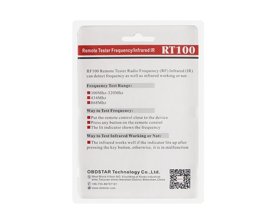 OBDSTAR RT100 Remote Tester Frequency Infrared IR
