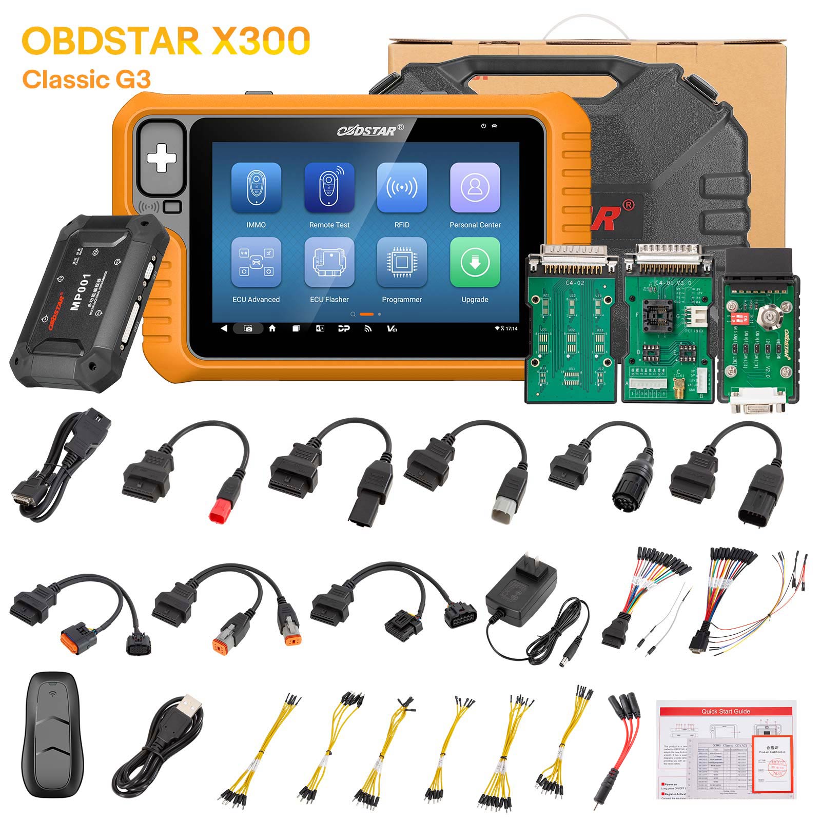 OBDSTAR X300 Classic G3 Key Programmer Package with Free Gift Motorcycle IMMO Accessories Kit