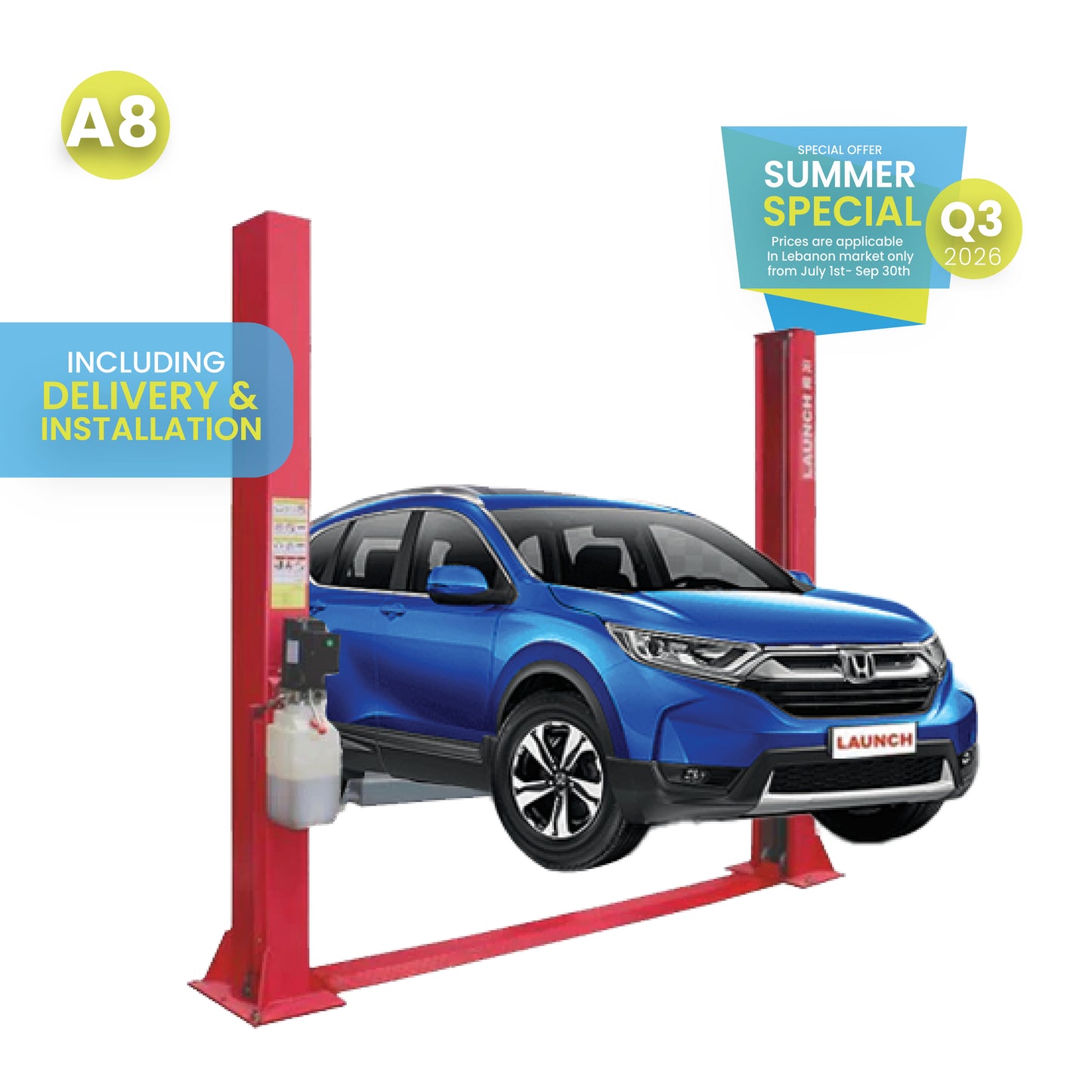 LAUNCH A8 TLT240SB - TWO POST LIFT(FLOOR PLATE) (Q3 2026)