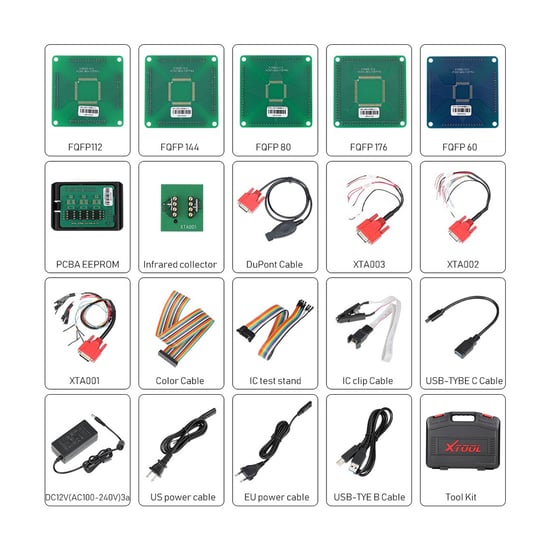 X-Tool X100PAD Elite2 Professional Key Programmer + KC501 Key & Chip Programmer + M821 Mercedes Benz Adapter