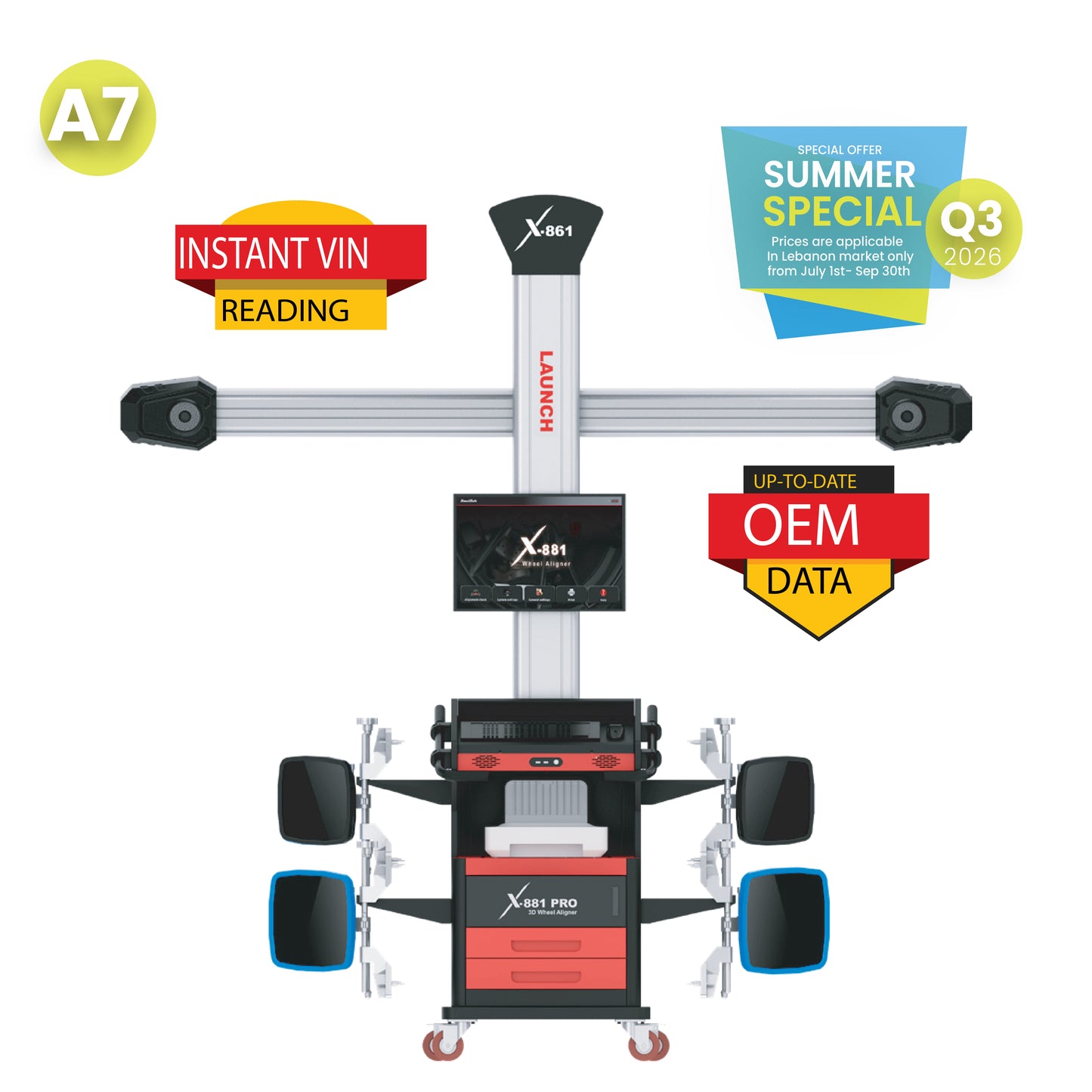 LAUNCH A7 X-881 PRO Mobile 3D Wheel Aligner (Q3 2026)