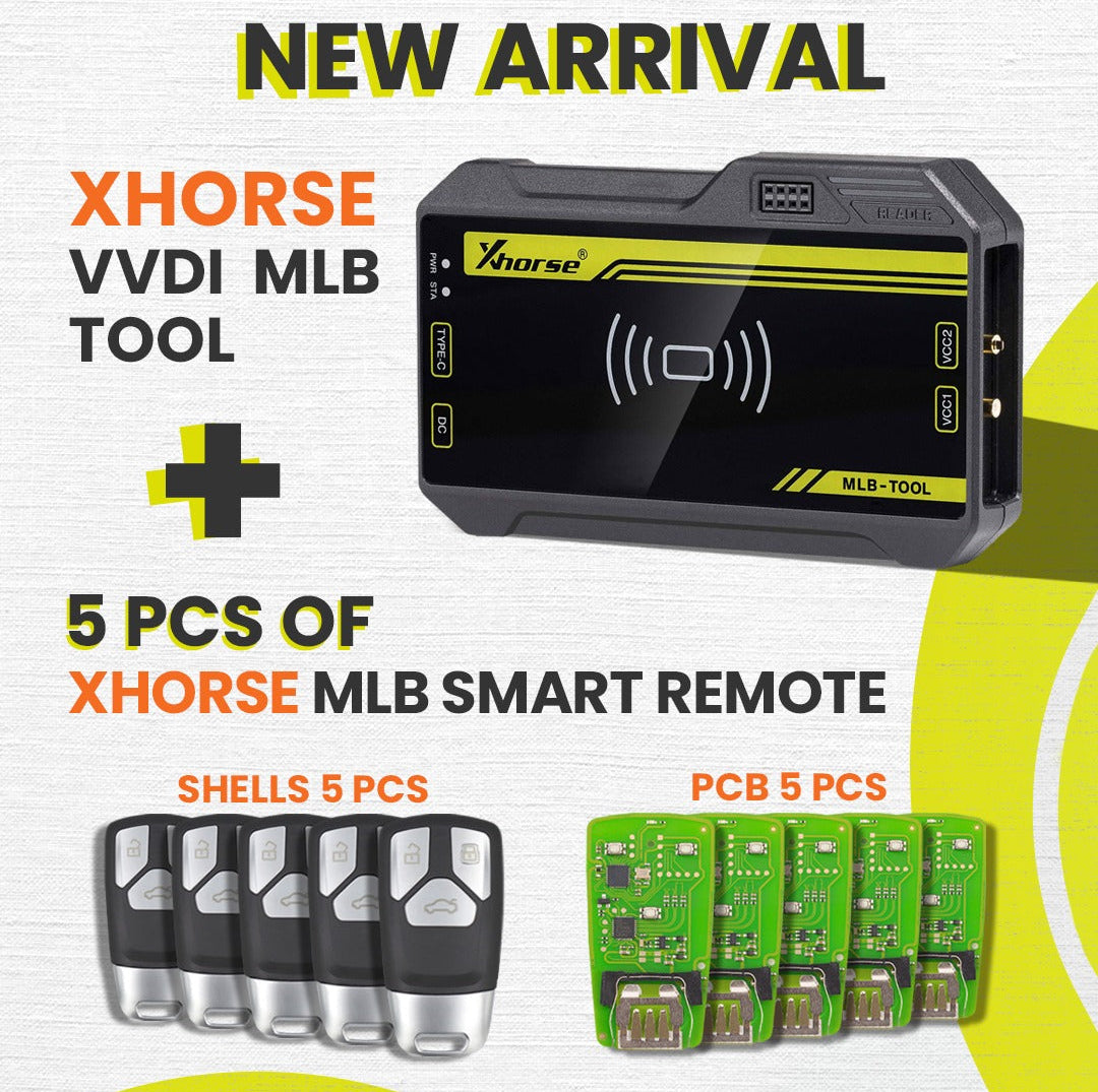 Xhorse XDMLB0 VVDI MLB Tool Add Key VAG MLB + 5 PCs Xhorse XSMA41EN MLB Smart Remote PCB 3 Buttons with Shells
