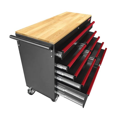 GATMATIC GEC905 Wood Worktop Tool Cabinet With Heavy-duty Casters