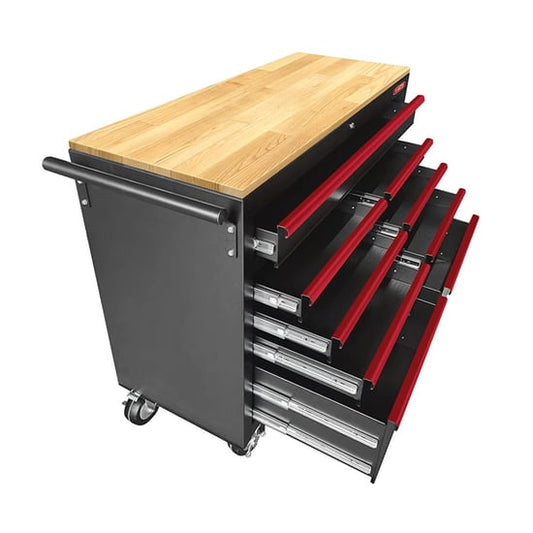 GATMATIC GEC905 Wood Worktop Tool Cabinet With Heavy-duty Casters