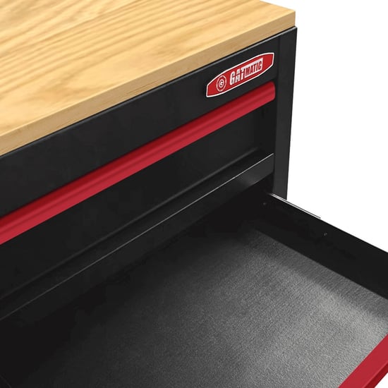 GATMATIC GEC905 Wood Worktop Tool Cabinet With Heavy-duty Casters