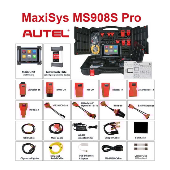 Autel MaxiSys MS908S Pro Diagnostic Tool & MaxiVideo MV480 Videoscope Device
