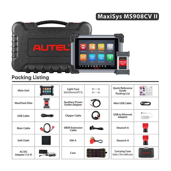 Autel MaxiSYS MS908CV II OBD2 Heavy Duty Diagnostic Scanner